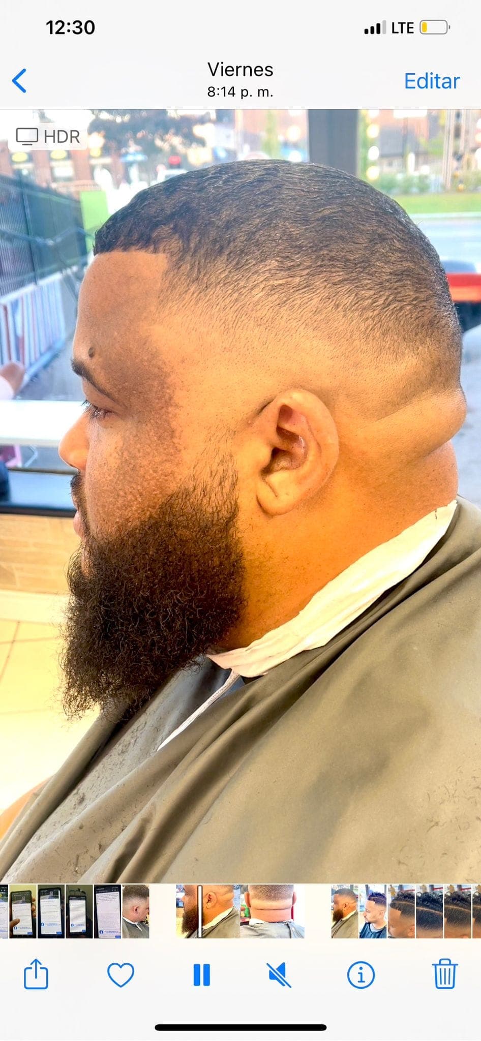 Full beard shaped and lined to the jaw